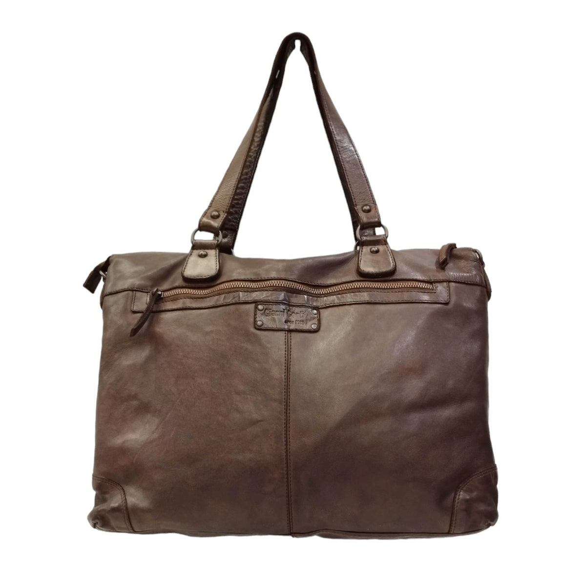 Gianni Conti Borsa a Spalla Marrone in Pelle con Tracolla