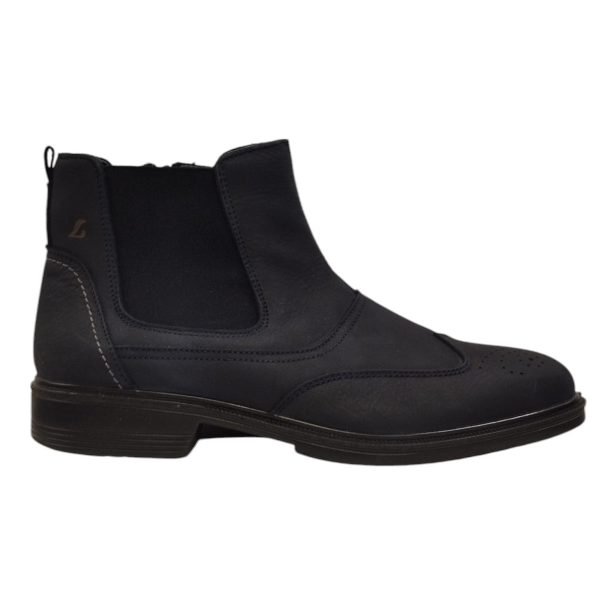 Luisetti Beatles Uomo in Pelle Blu con Elastici Laterali in Tessuto