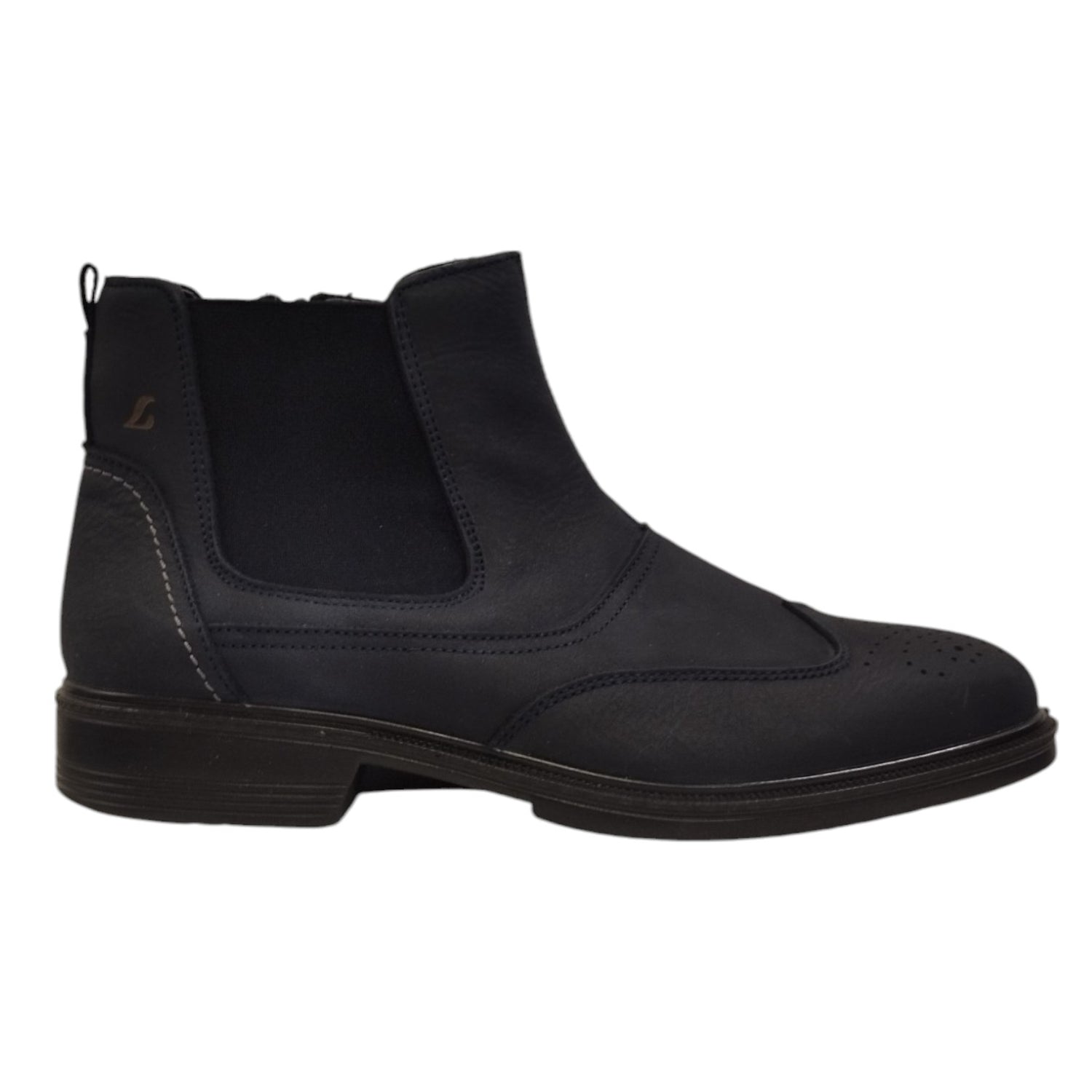 Luisetti Beatles Uomo in Pelle Blu con Elastici Laterali in Tessuto