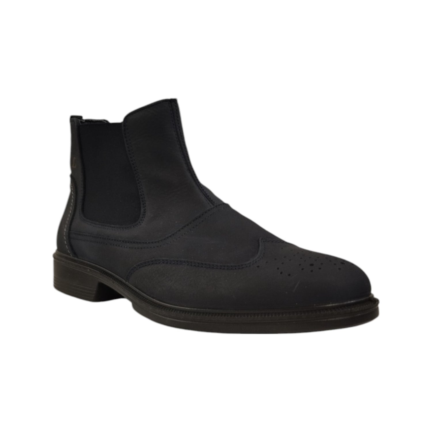 Luisetti Beatles Uomo in Pelle Blu con Elastici Laterali in Tessuto