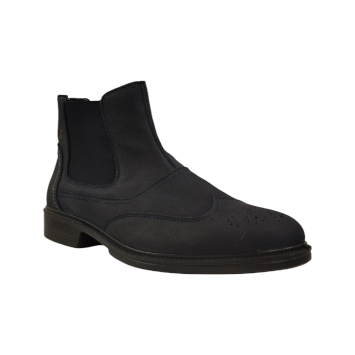 Luisetti Beatles Uomo in Pelle Blu con Elastici Laterali in Tessuto