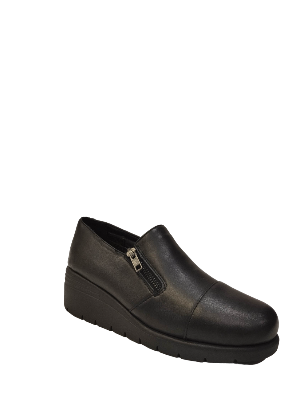 Melluso Slip On Donna in Pelle Nera con Zip Laterale