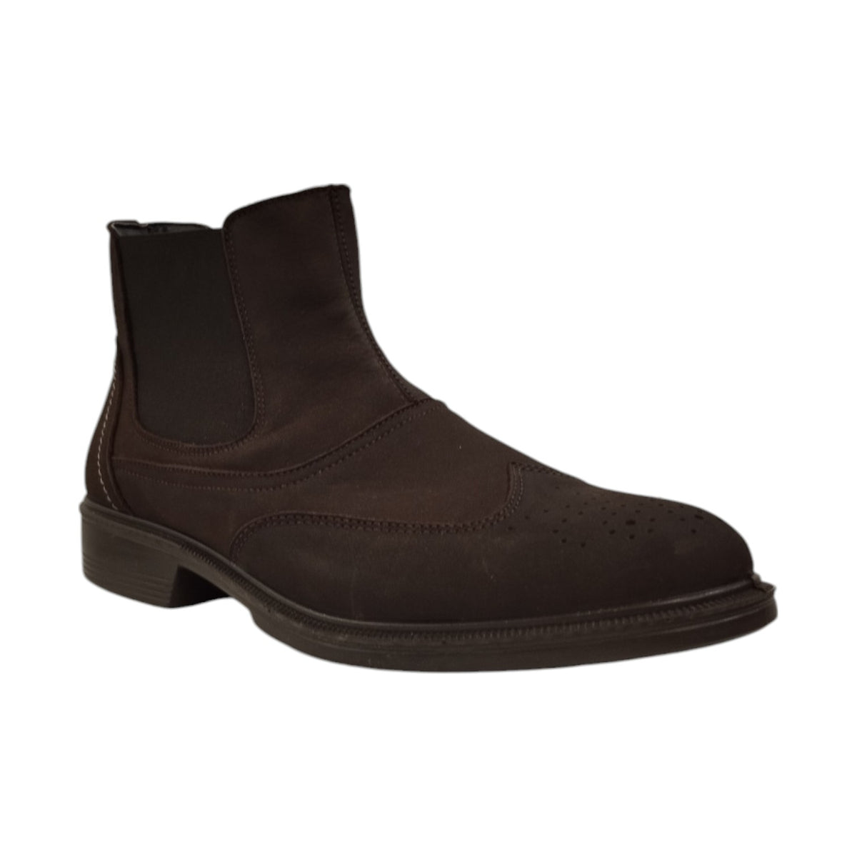 Luisetti Beatles Uomo in Pelle Marrone con Zip e Elastico
