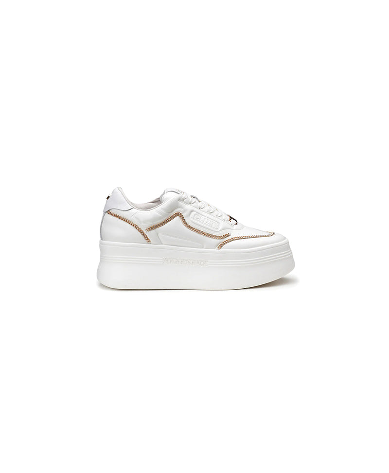 Cult sneakers bianca da donna con catena