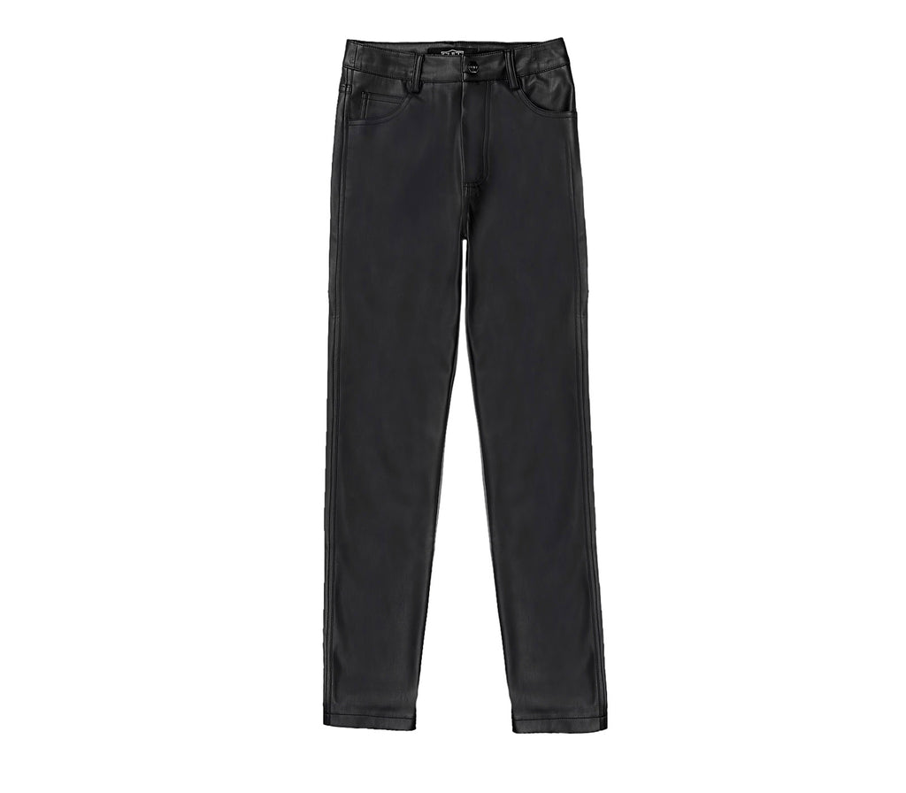 Cult Pantalone da Donna Nero Effetto Pelle