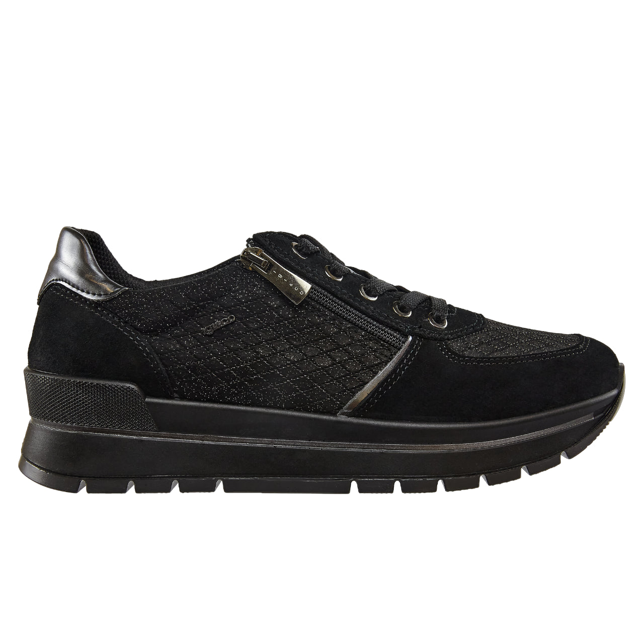 Igi&Co Sneakers Donna in Camoscio Nero con Cerniera