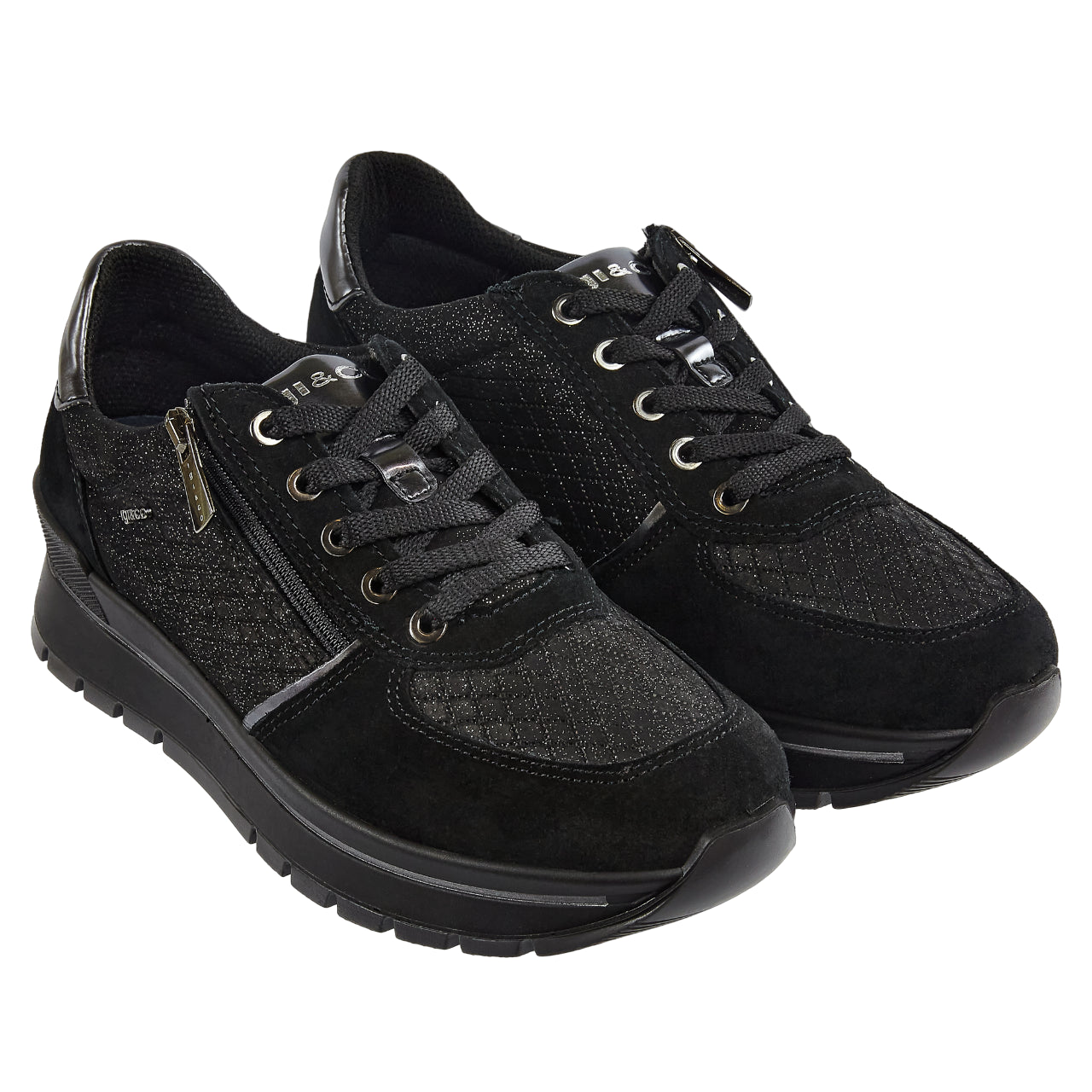 Igi&Co Sneakers Donna in Camoscio Nero con Cerniera