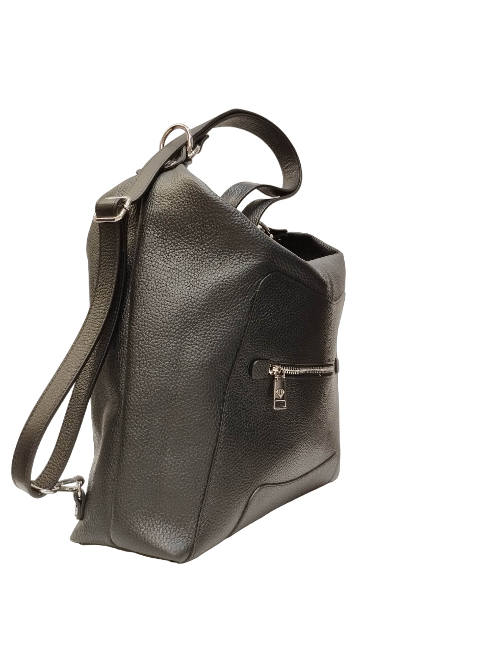 Caleidos Borsa a Spalla Donna in Pelle Nera con Manico Regolabile