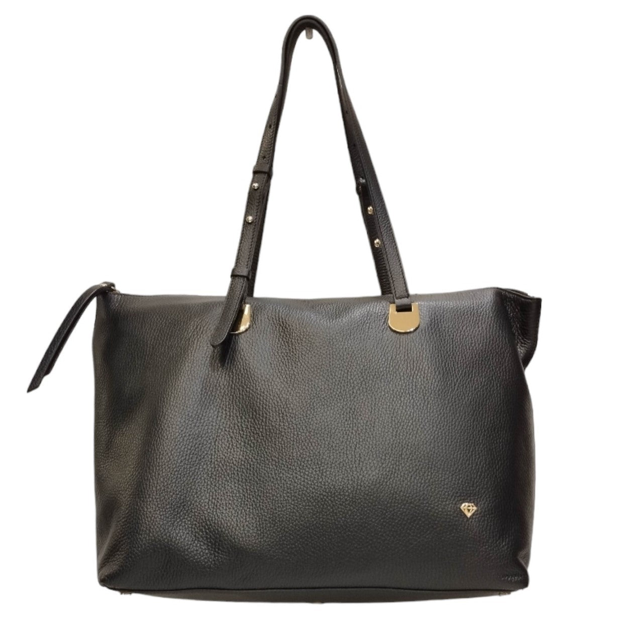 Caleidos Borsa a Spalla Donna in Pelle Nera con Manici Regolabili