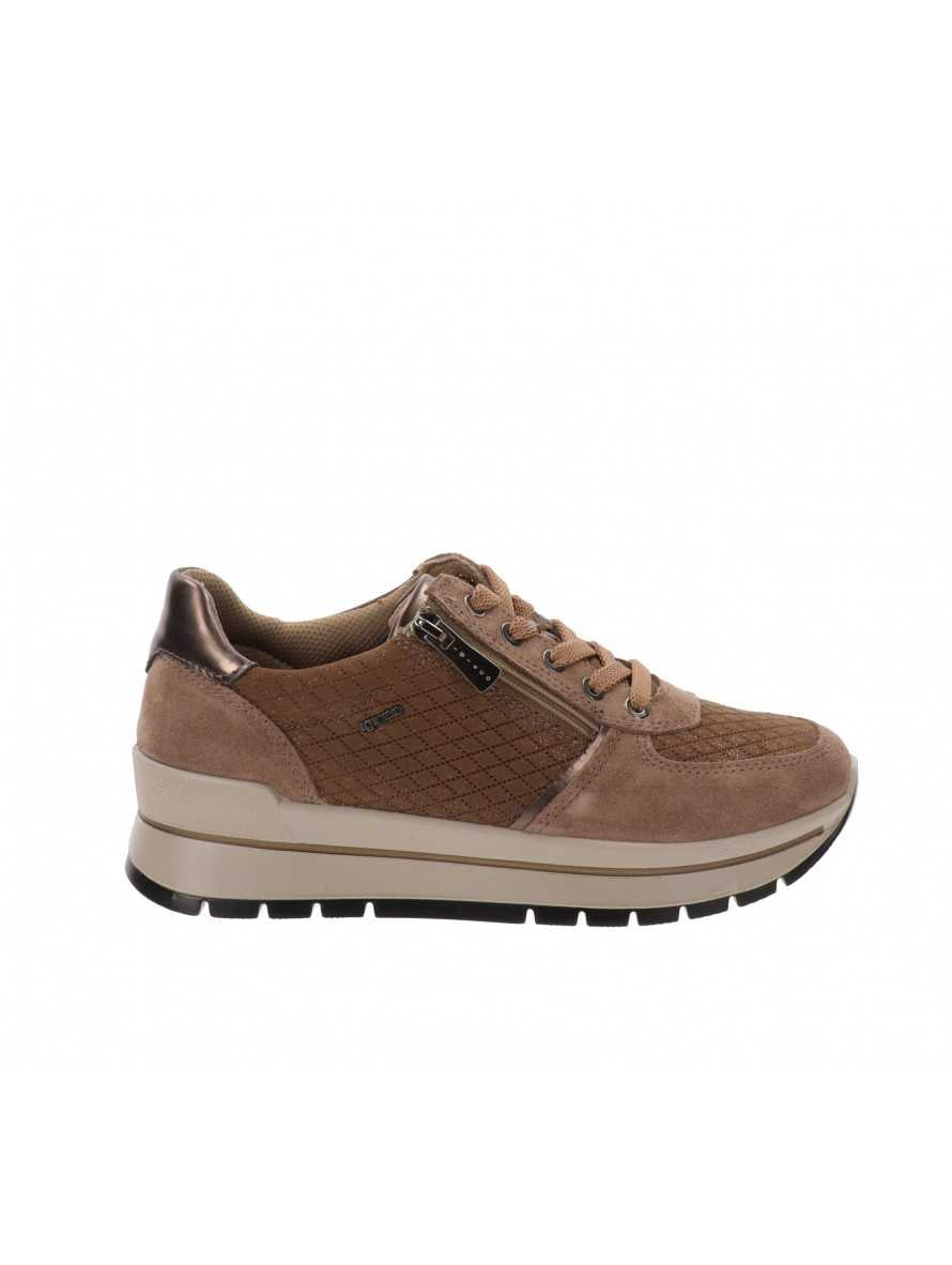 Igi&Co Sneakers Tortora in Camoscio con Cerniera Laterale