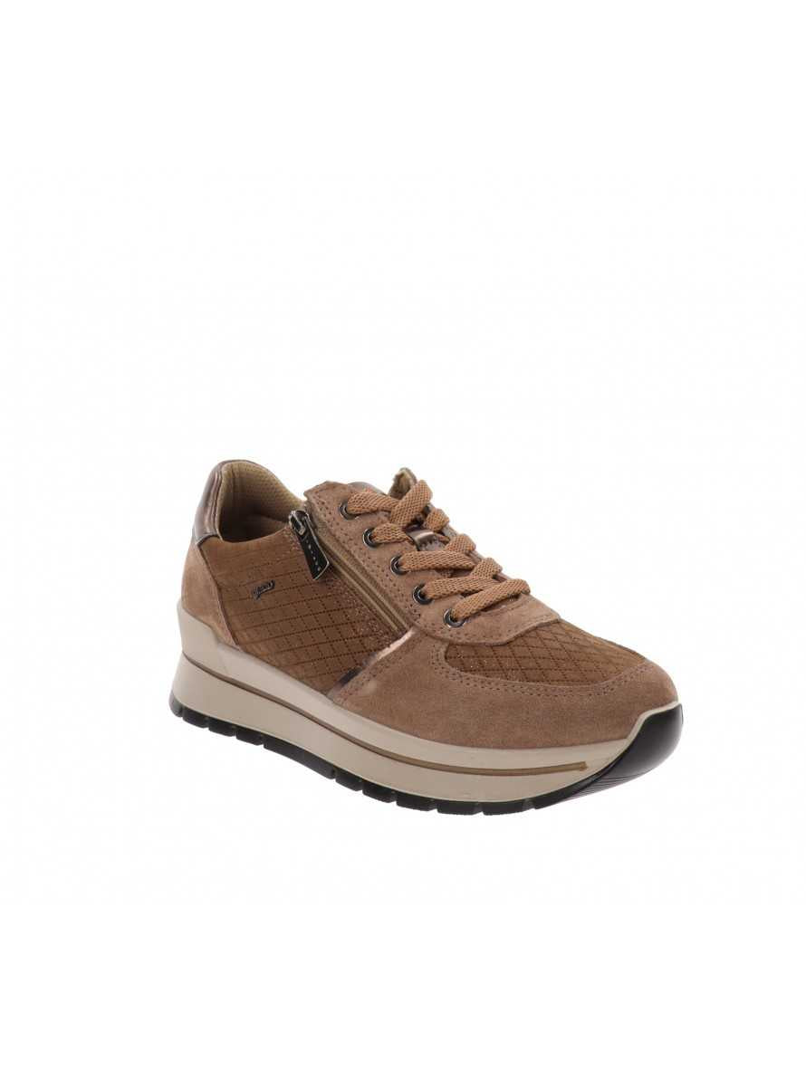 Igi&Co Sneakers Tortora in Camoscio con Cerniera Laterale