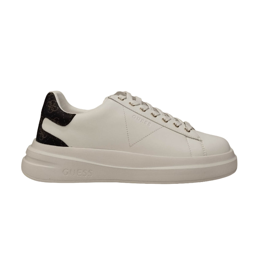 Guess Sneakers Bianca Marrone Elba 4G Logo