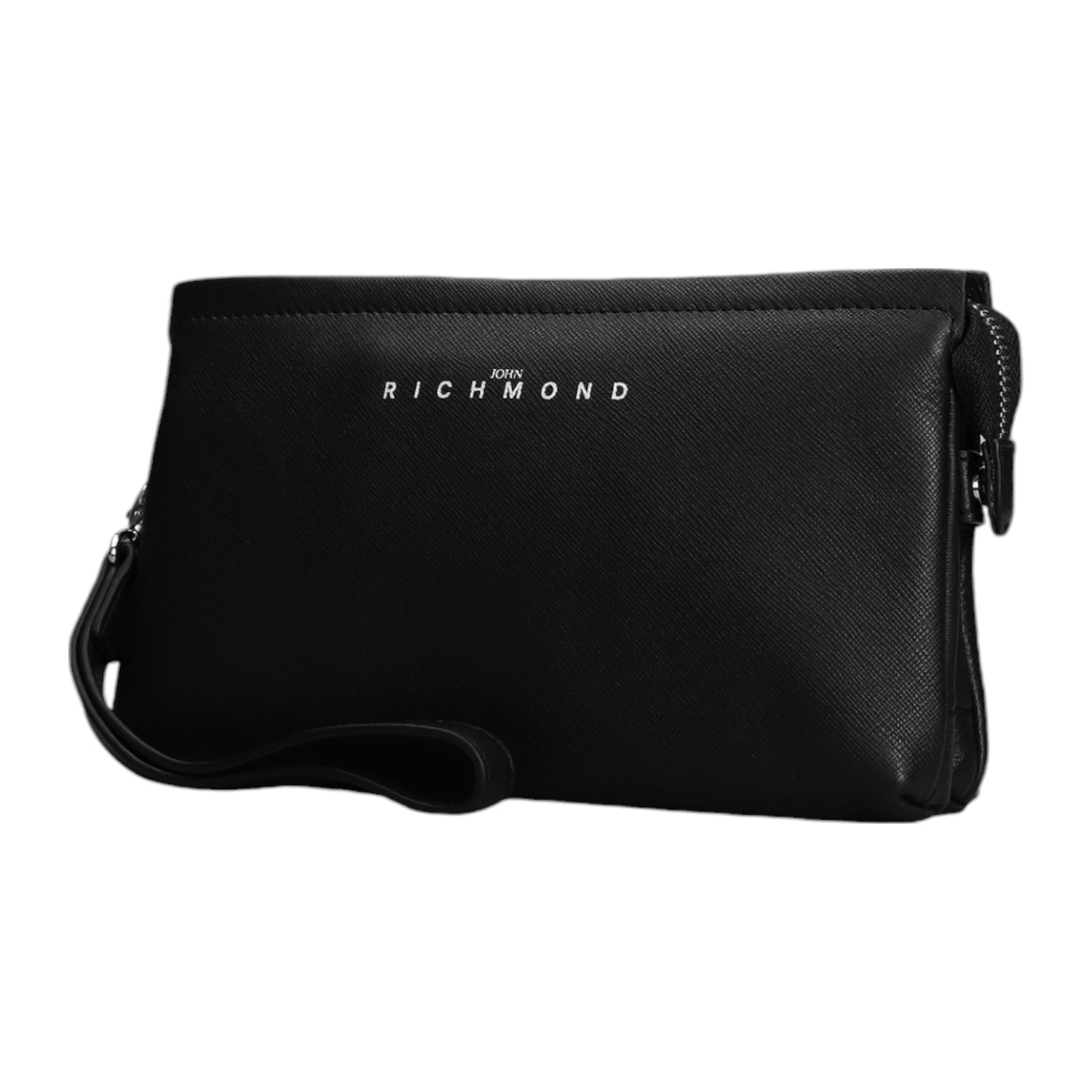 John Richmond Pochette Unisex Nera in Pelle con Polsino