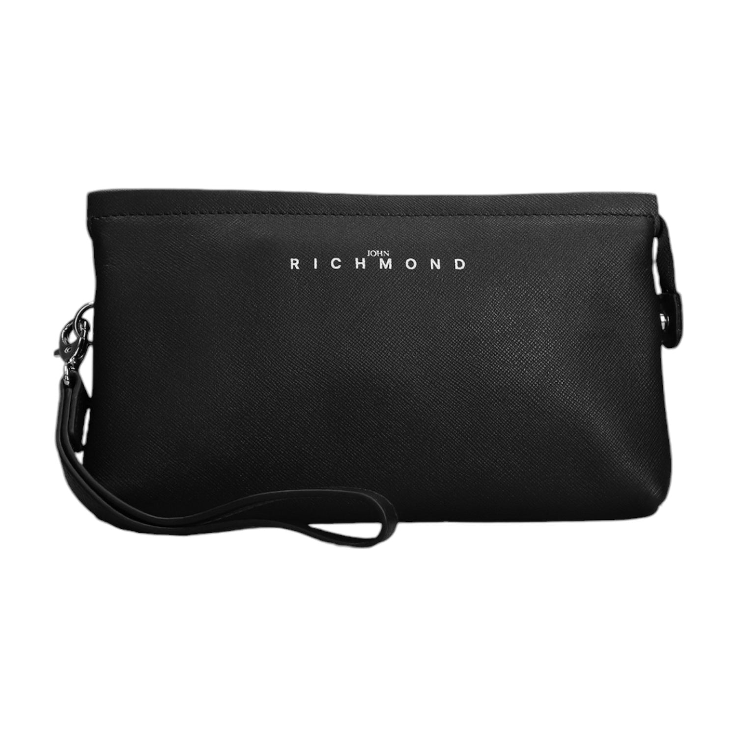 John Richmond Pochette Unisex Nera in Pelle con Polsino