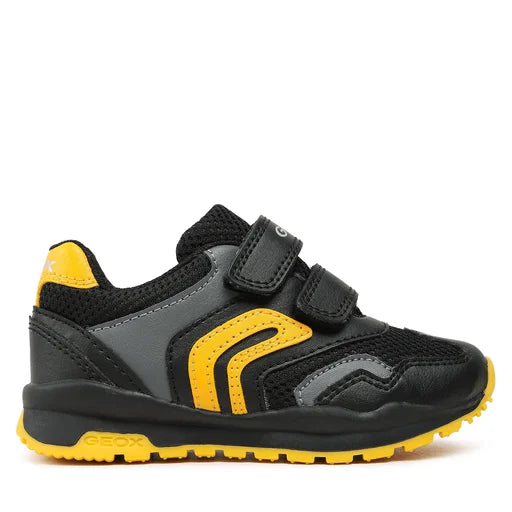 Geox Sneakers Nero Giallo da Bambino con Strappo