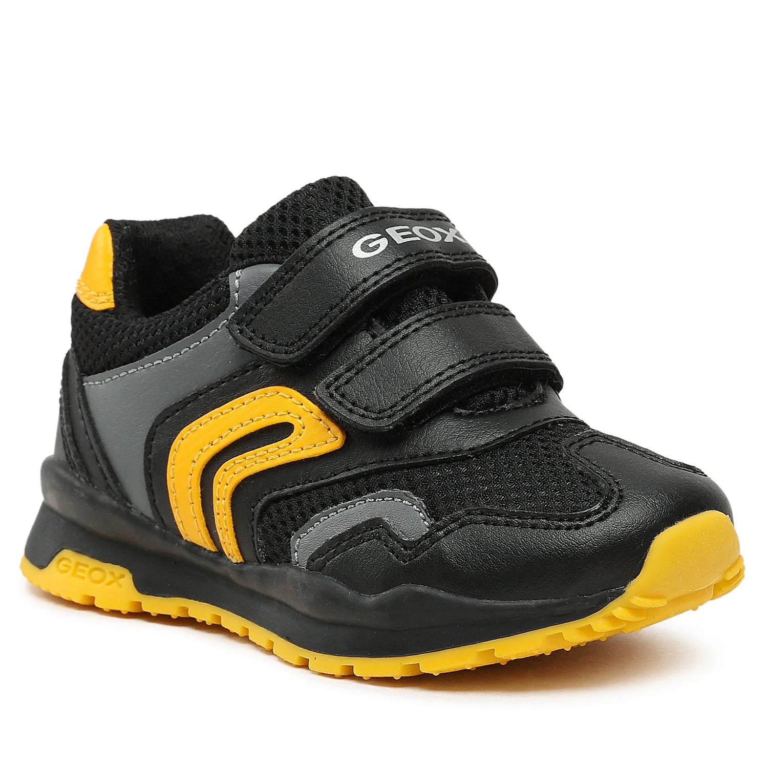 Geox Sneakers Nero Giallo da Bambino con Strappo