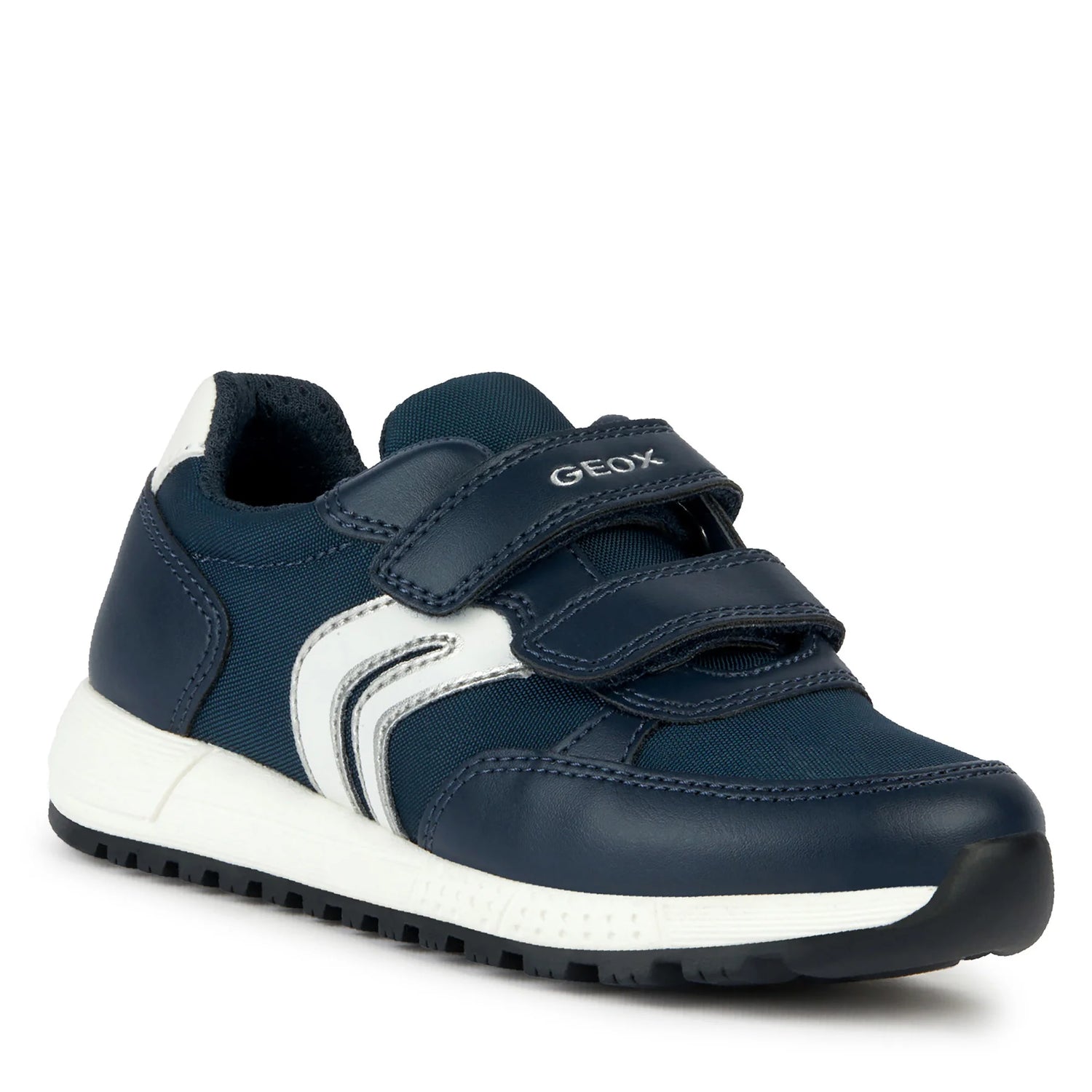 Geox Sneakers Blu Bianco con Doppio Strappo