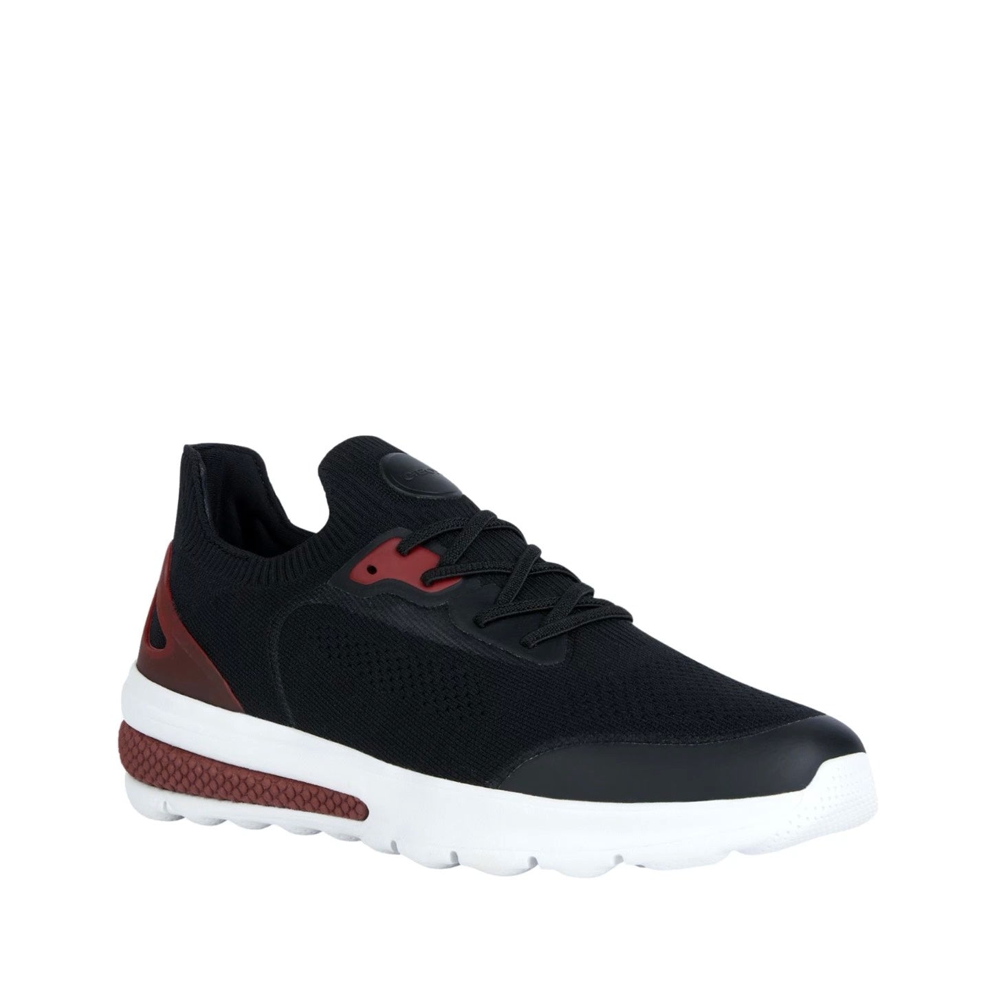 Geox Sneakers Spherica Actif Nero Bordeaux in Tessuto e Pelle