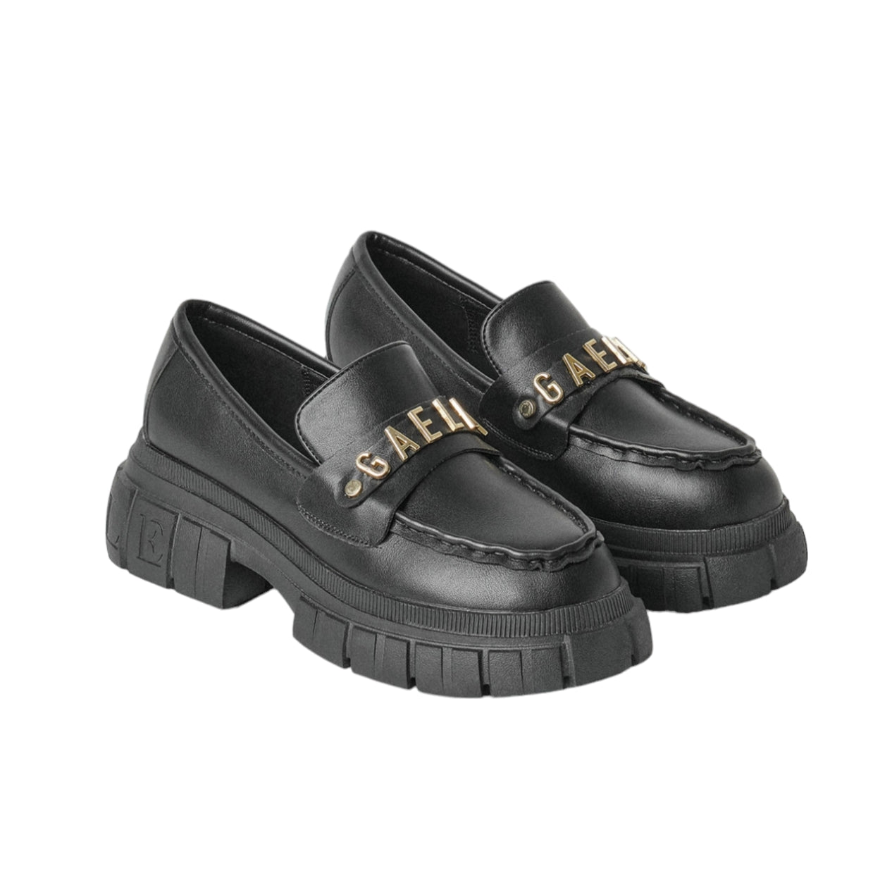 Gaelle Mocassino Donna in Ecopelle Nero con Dettaglio Logato Dorato