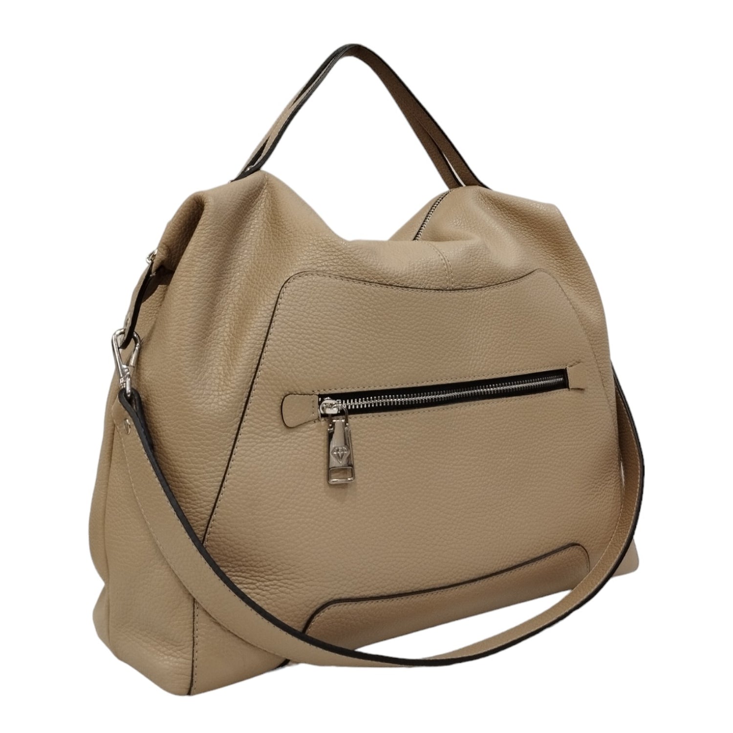 Caleidos Borsa a Mano Beige in Pelle con Tracolla