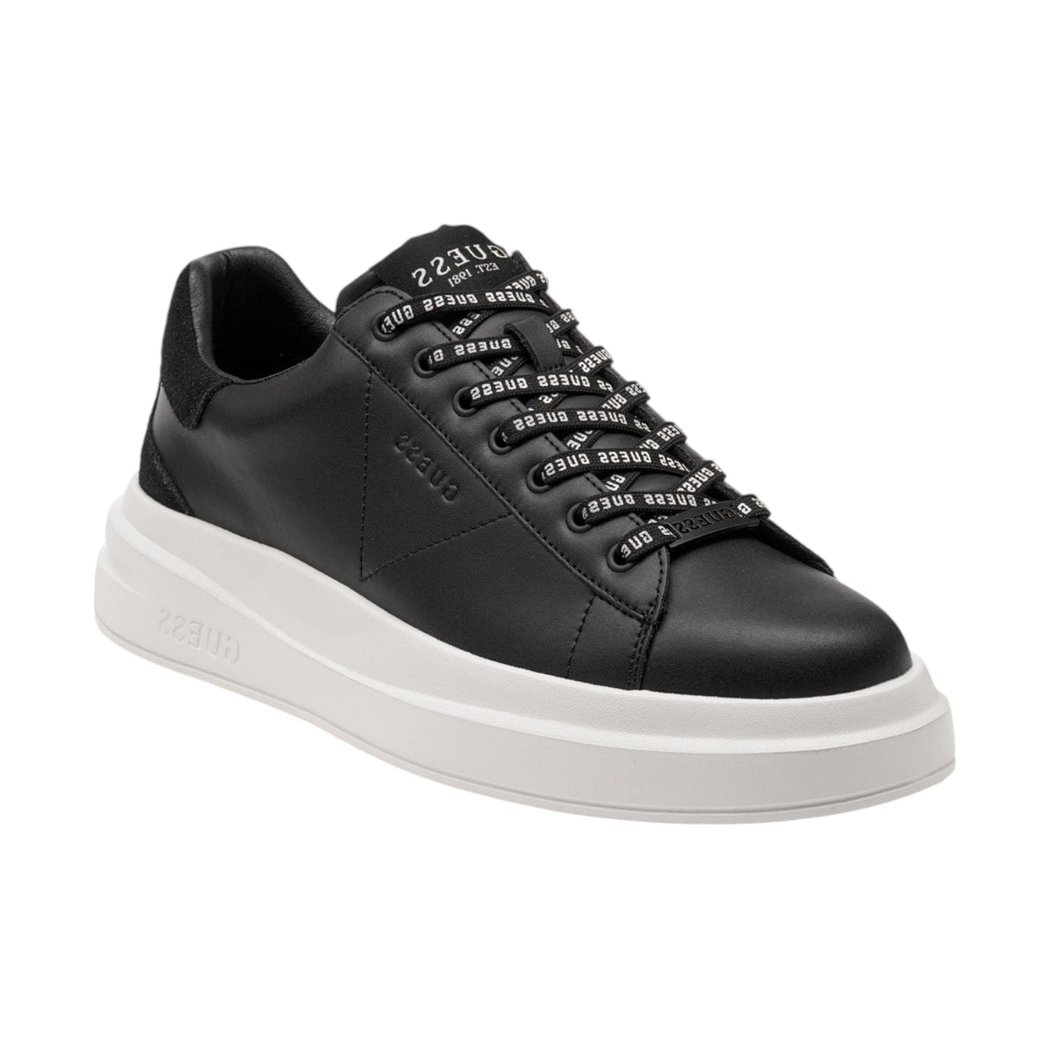 Guess Sneakers Nera Elba Stringhe Logate da Uomo