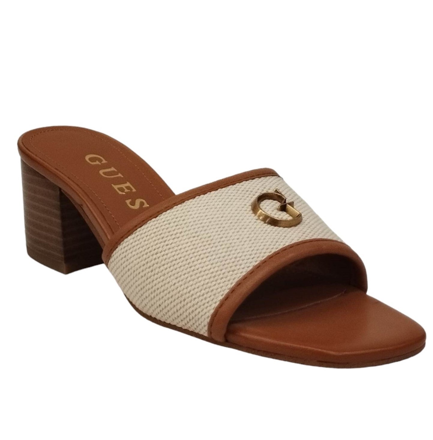 Guess Ciabatta Ulliye Biege con Fantasia Intrecciata t.6