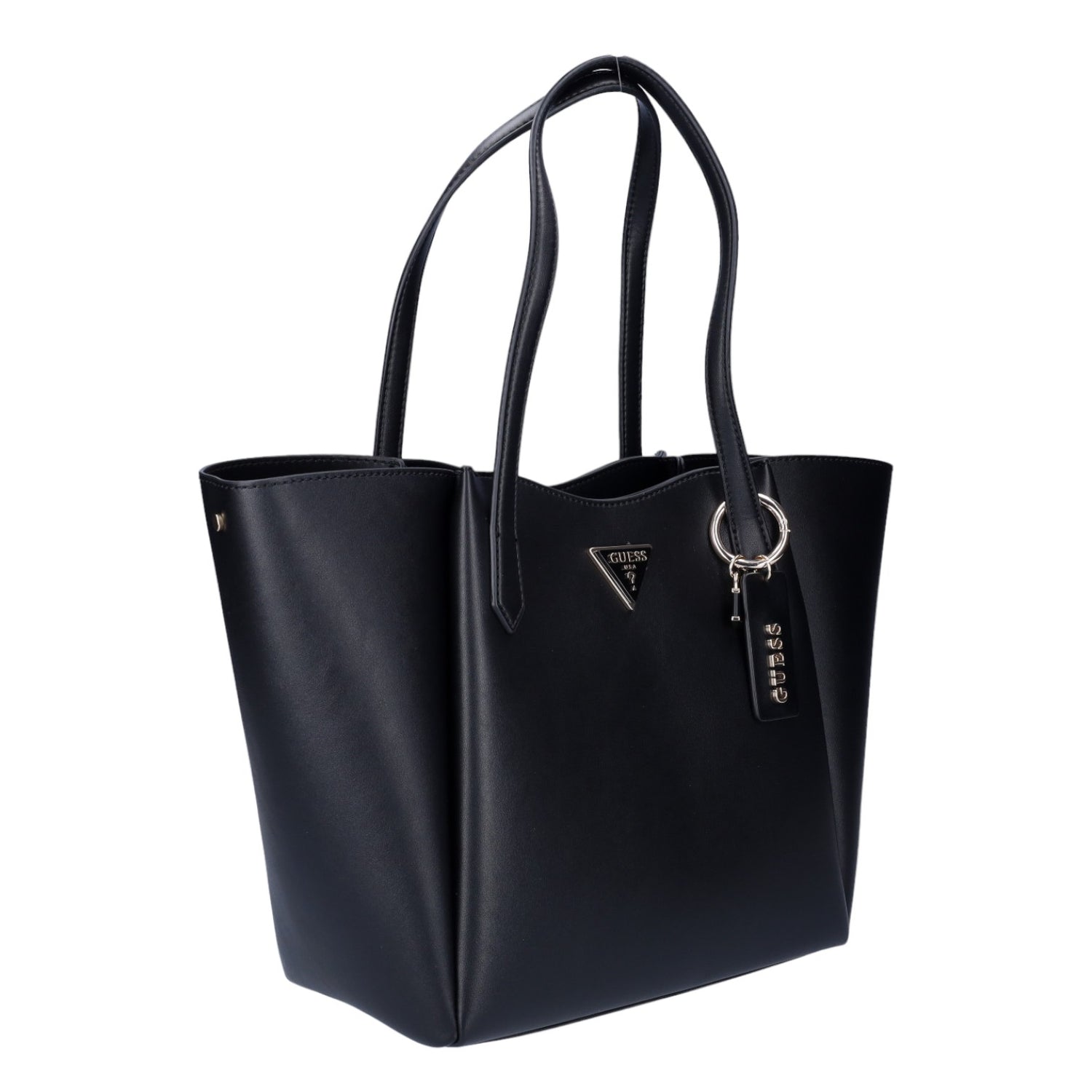 Guess Shopping Bag Nera in Ecopelle con Charm