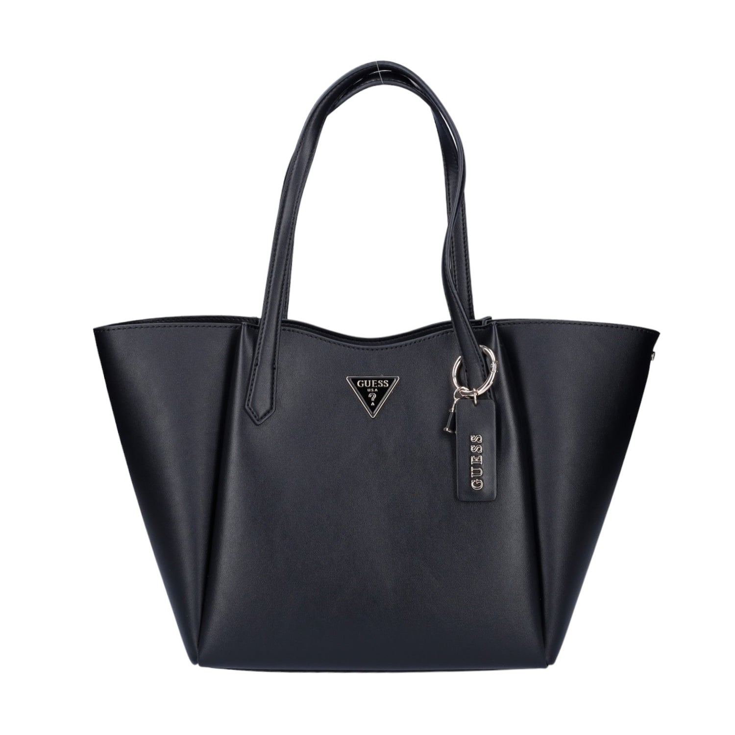 Guess Shopping Bag Nera in Ecopelle con Charm