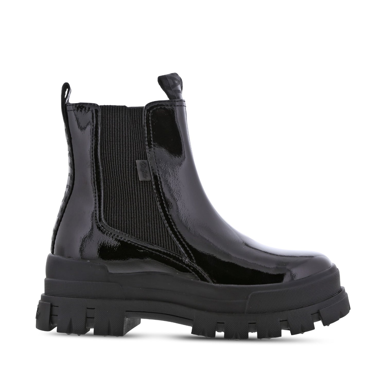 Buffalo Aspha Chelsea Mid Stivaletto Nero in Vernice