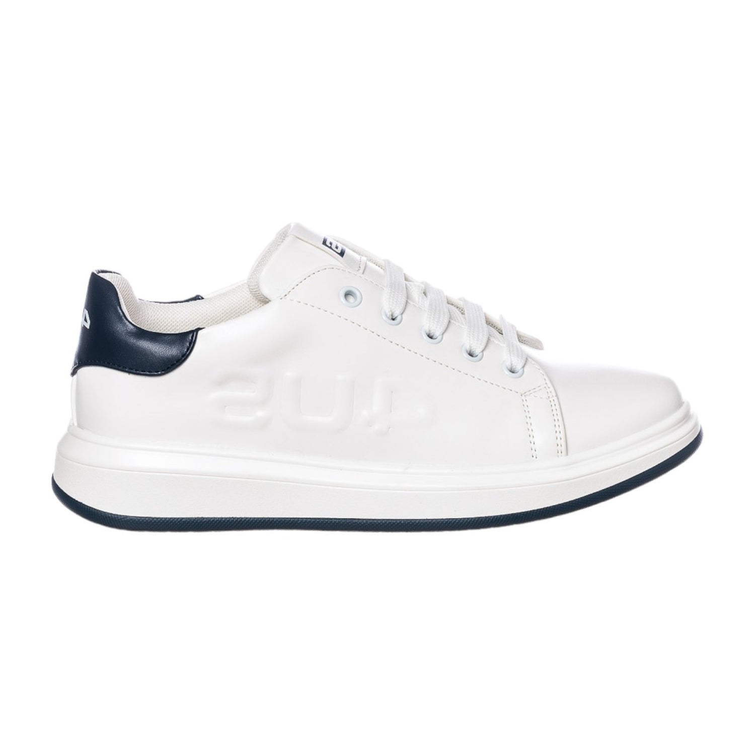 4us Sneakers Bianco Blu con Cerniera Laterale da Bambino