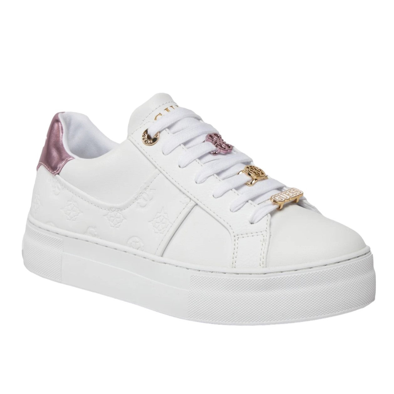 Guess Sneakers Bianca Rosa Giella 4G Logo Peony