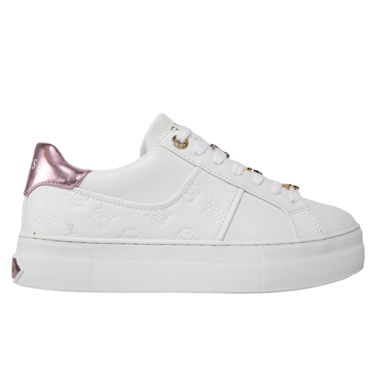 Guess Sneakers Bianca Rosa Giella 4G Logo Peony