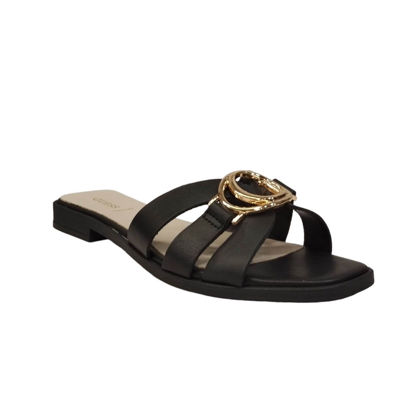 Guess Scalzato Basso Nero Symo con Dettaglio Scritta Logo