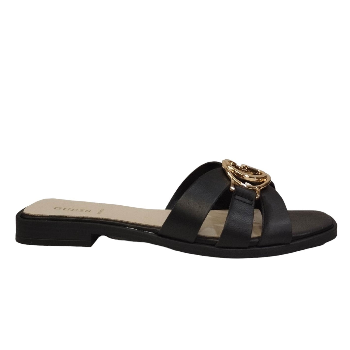 Guess Scalzato Basso Nero Symo con Dettaglio Scritta Logo