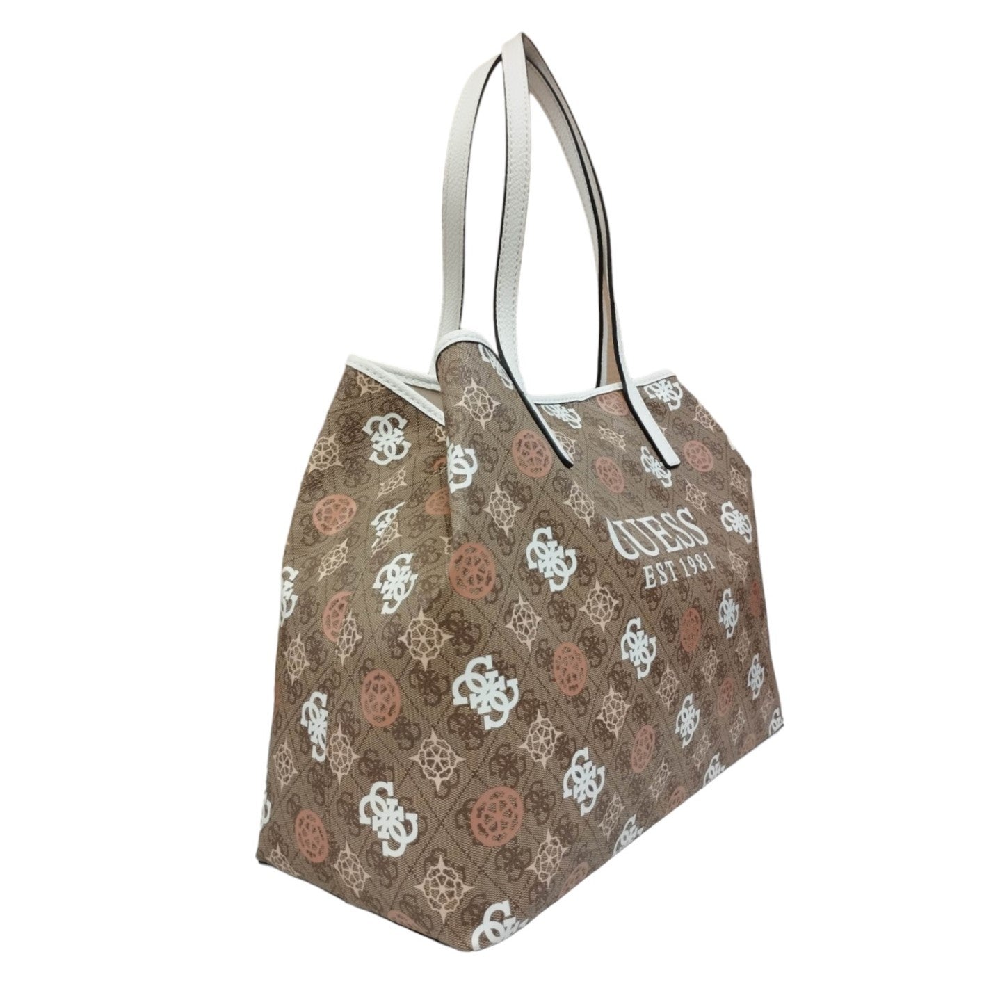 Guess Shopper Latte Multi Vikky Logo 4G Peony