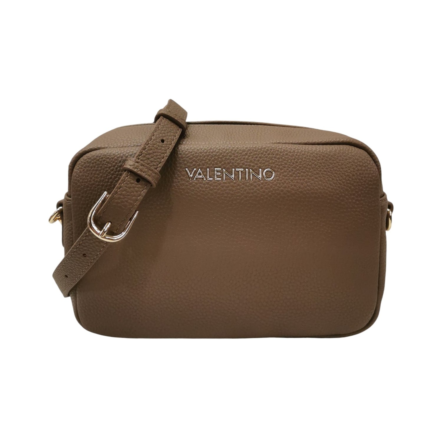 Mario Valentino Camera Bag Donna in Ecopelle Tortora con Tracolla e Logo