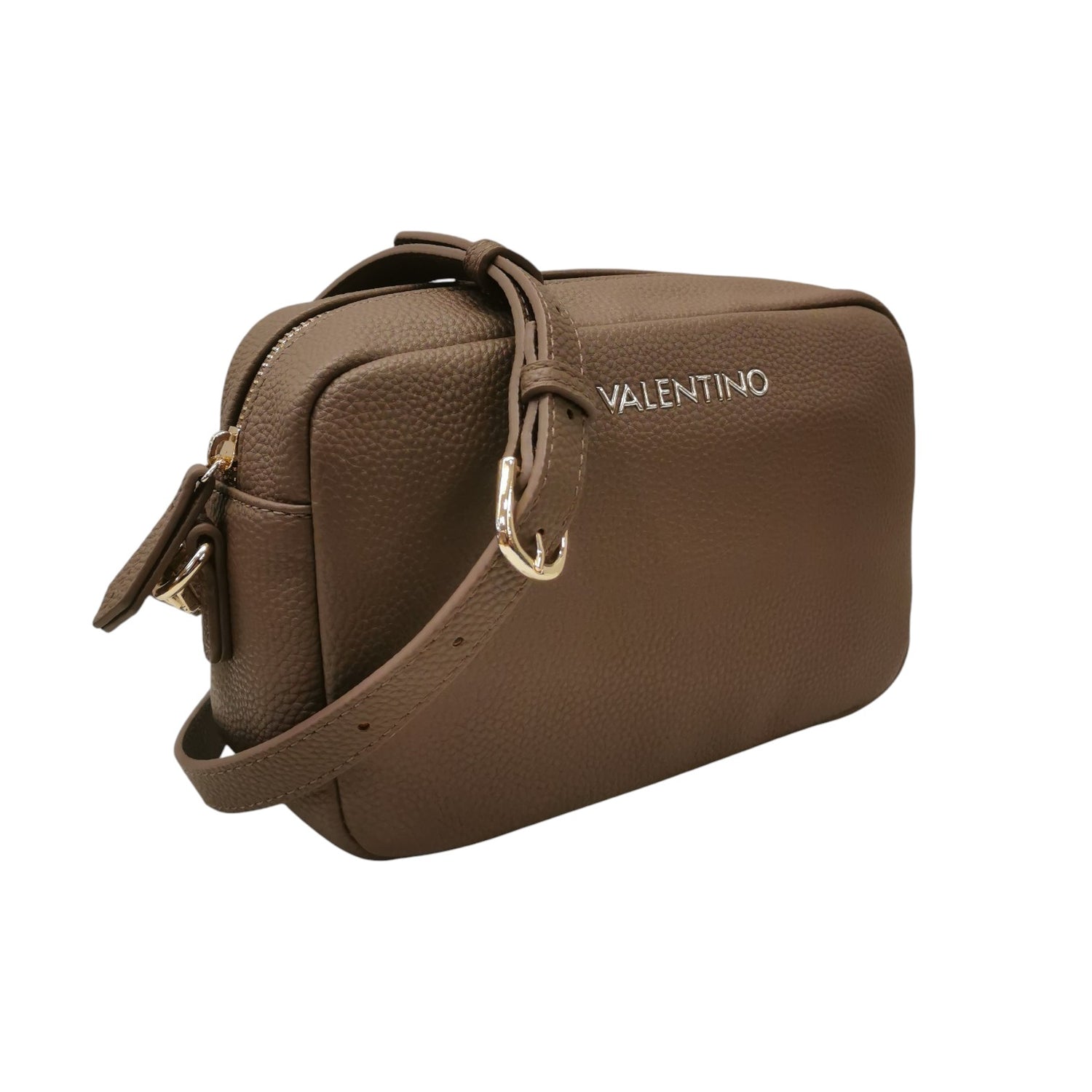 Mario Valentino Camera Bag Donna in Ecopelle Tortora con Tracolla e Logo