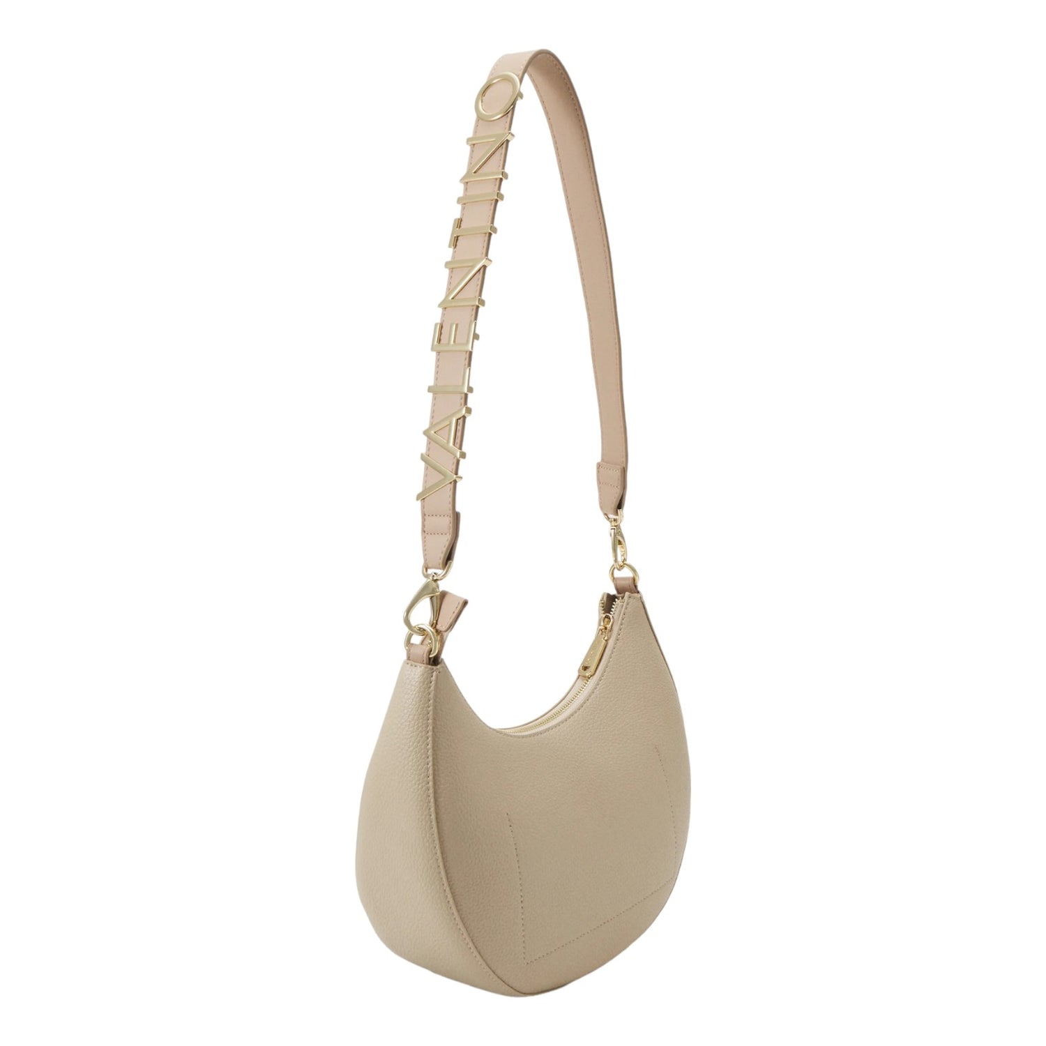 Mario Valentino Borsa a Spalla Donna Linea Alexia in Pelle Sintetica Beige con Doppia Tracolla