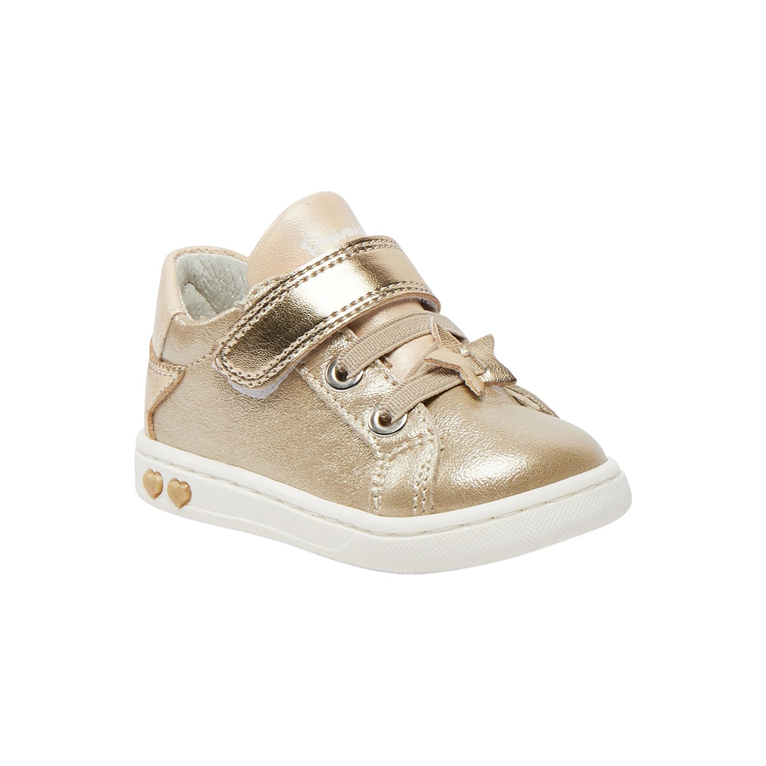 Primigi Sneakers Platino con Strappo in Pelle Laminata da Bambina