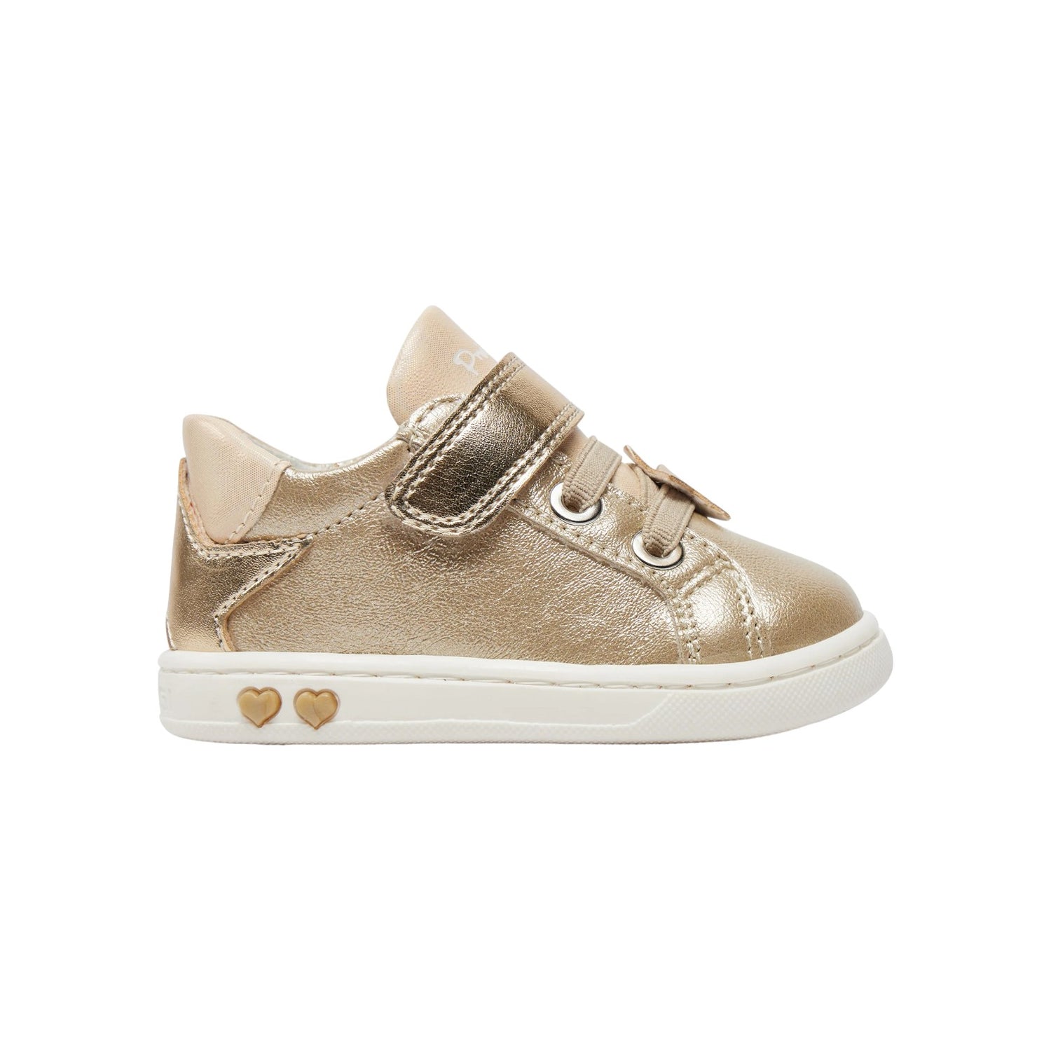 Primigi Sneakers Platino con Strappo in Pelle Laminata da Bambina