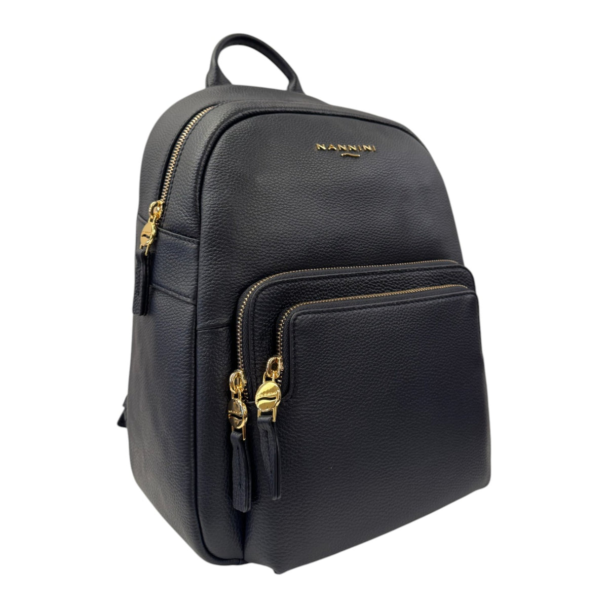 Nannini Firenze Zaino Tiziana Donna in Pelle Blu con Doppia Tasca Frontale