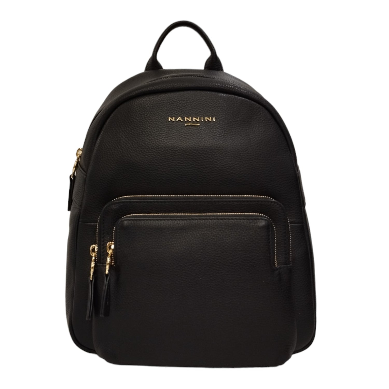 Nannini Firenze Zaino Tiziana Donna in Pelle Nera con Doppia Tasca Frontale