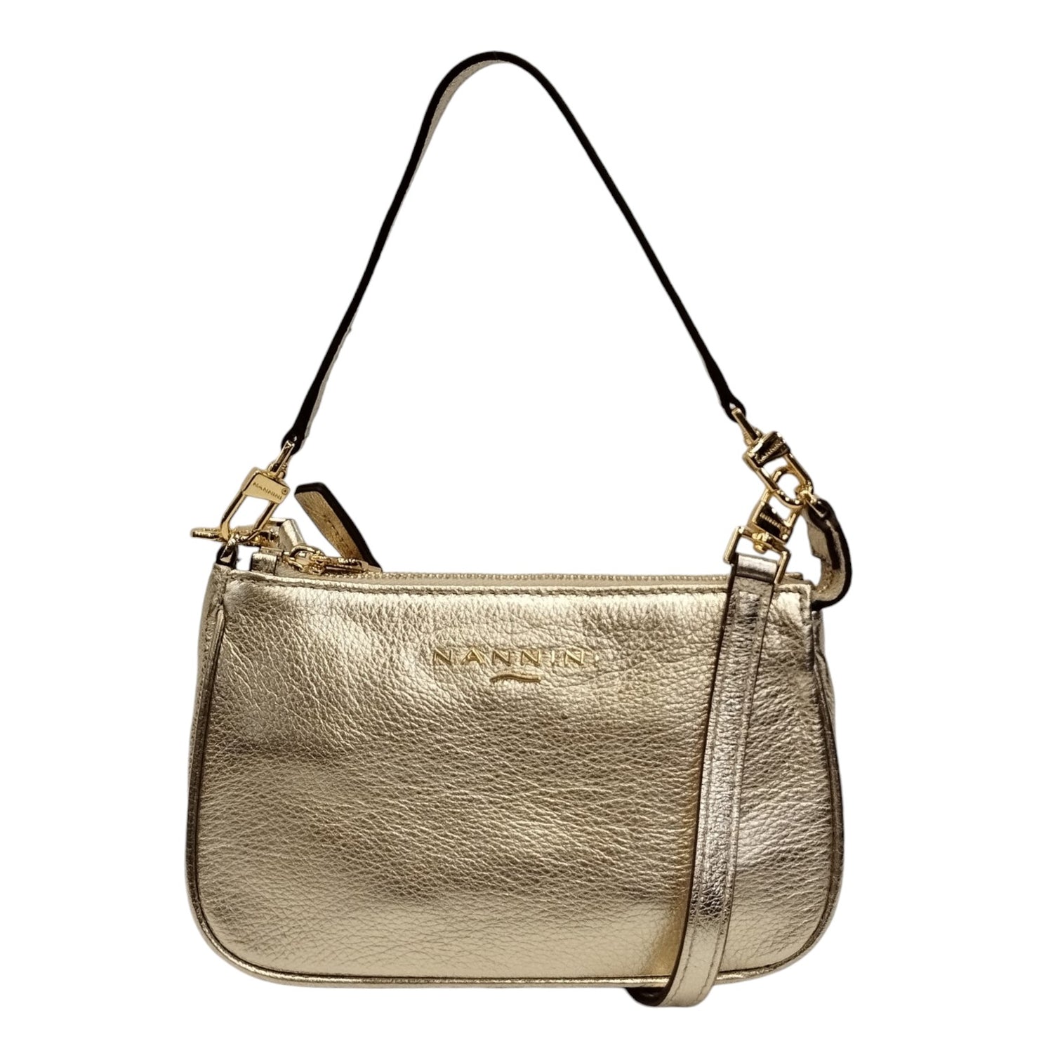 Nannini Firenze Borsa a Spalla Piccola Keira Donna in Pelle Oro con Tracolla