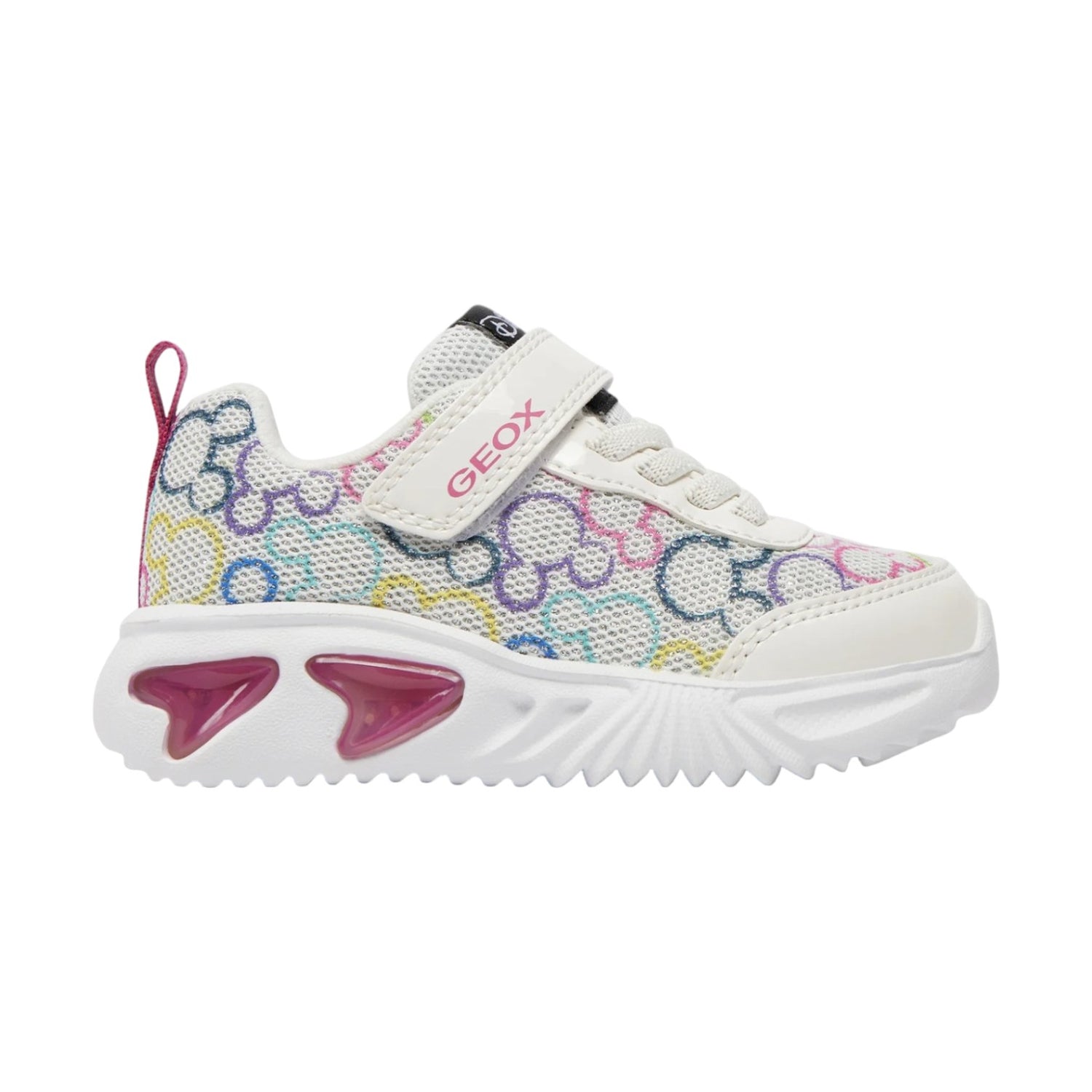 Geox Sneakers Bianco Multi con Strappo Disney Minnie da Bambina