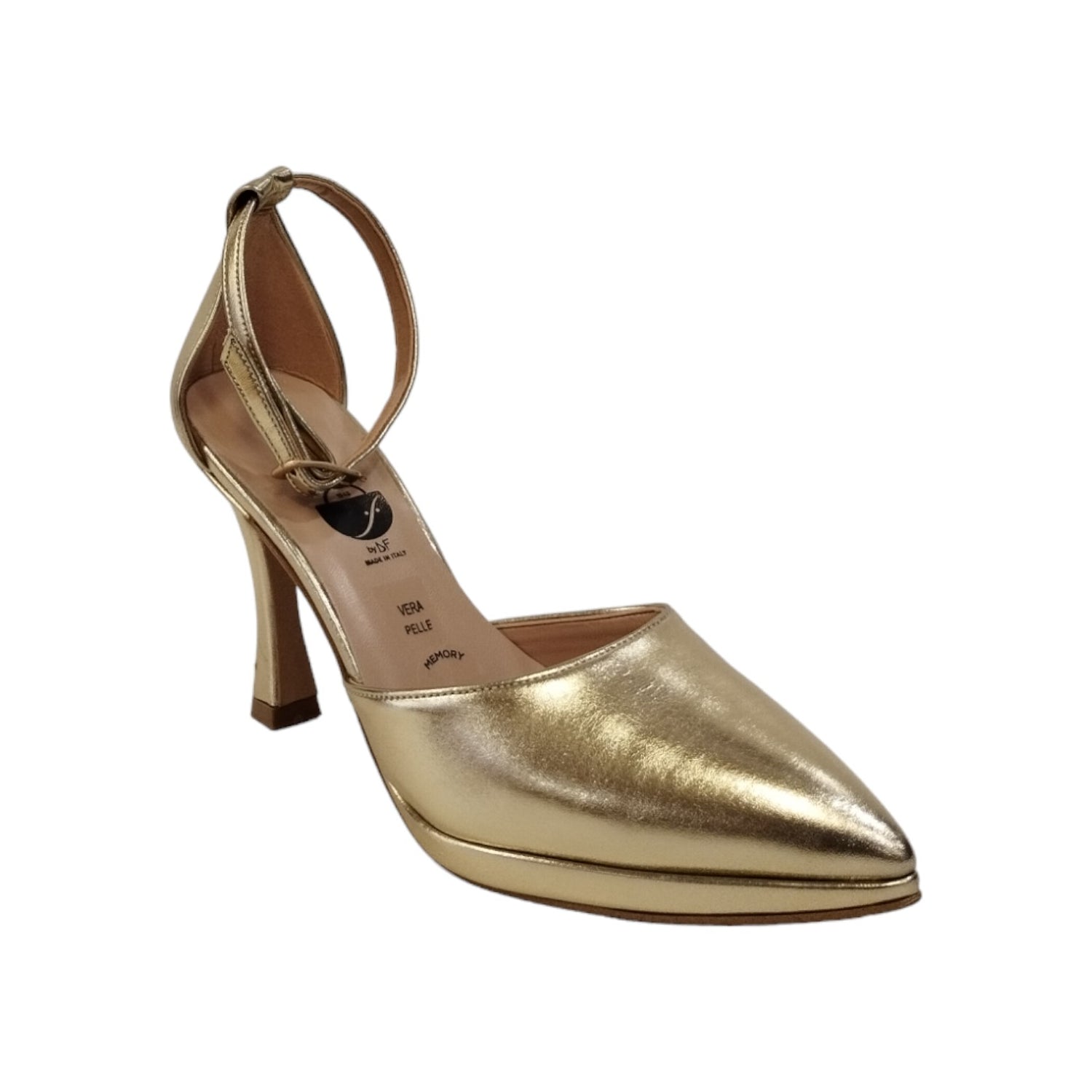 Scarpeborseonline Chanelle Platino in Pelle Laminata t.9