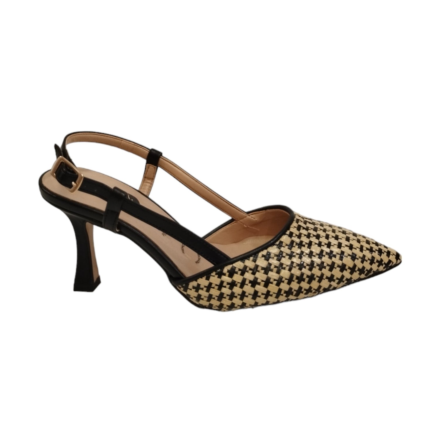 Scarpeborseonline Chanelle Nero Beige in Raffia t.7