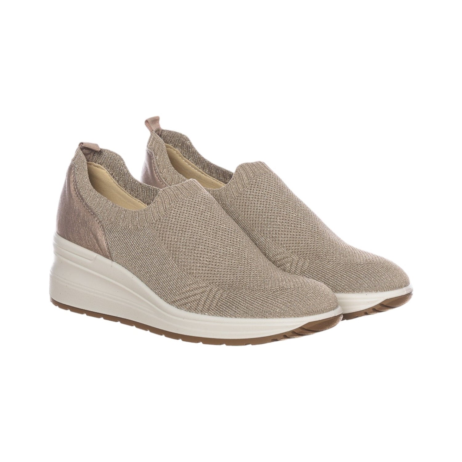 Enval Soft Slip On Donna in Tessuto Tortora Beige 42