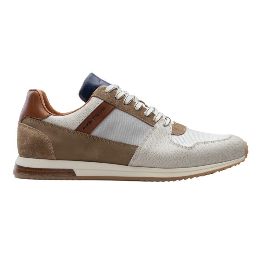 Ambitious Sneakers Uomo Beige Cuoio Camoscio Tessuto