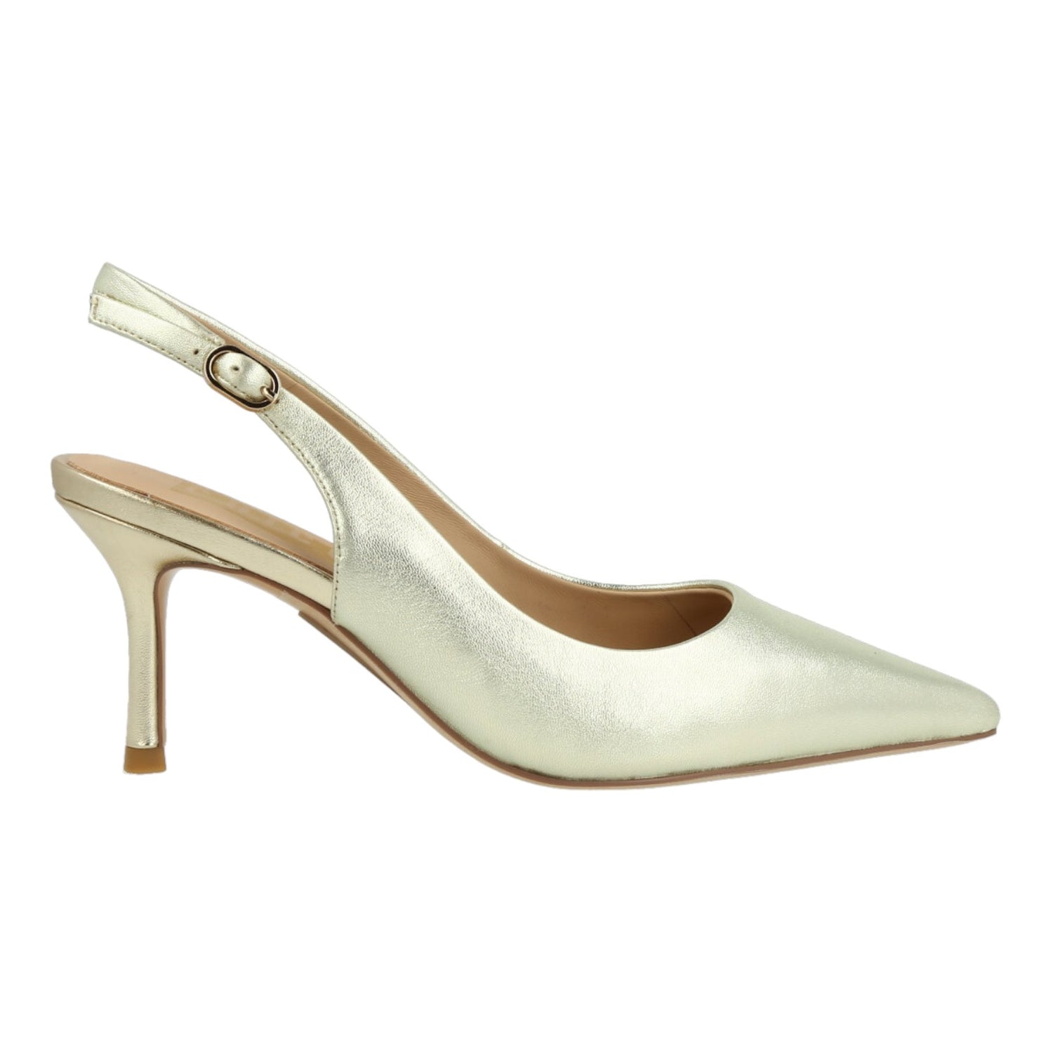 Chiconic Chanelle Donna in Pelle Laminata Oro con Tacco a Spillo di 8cm