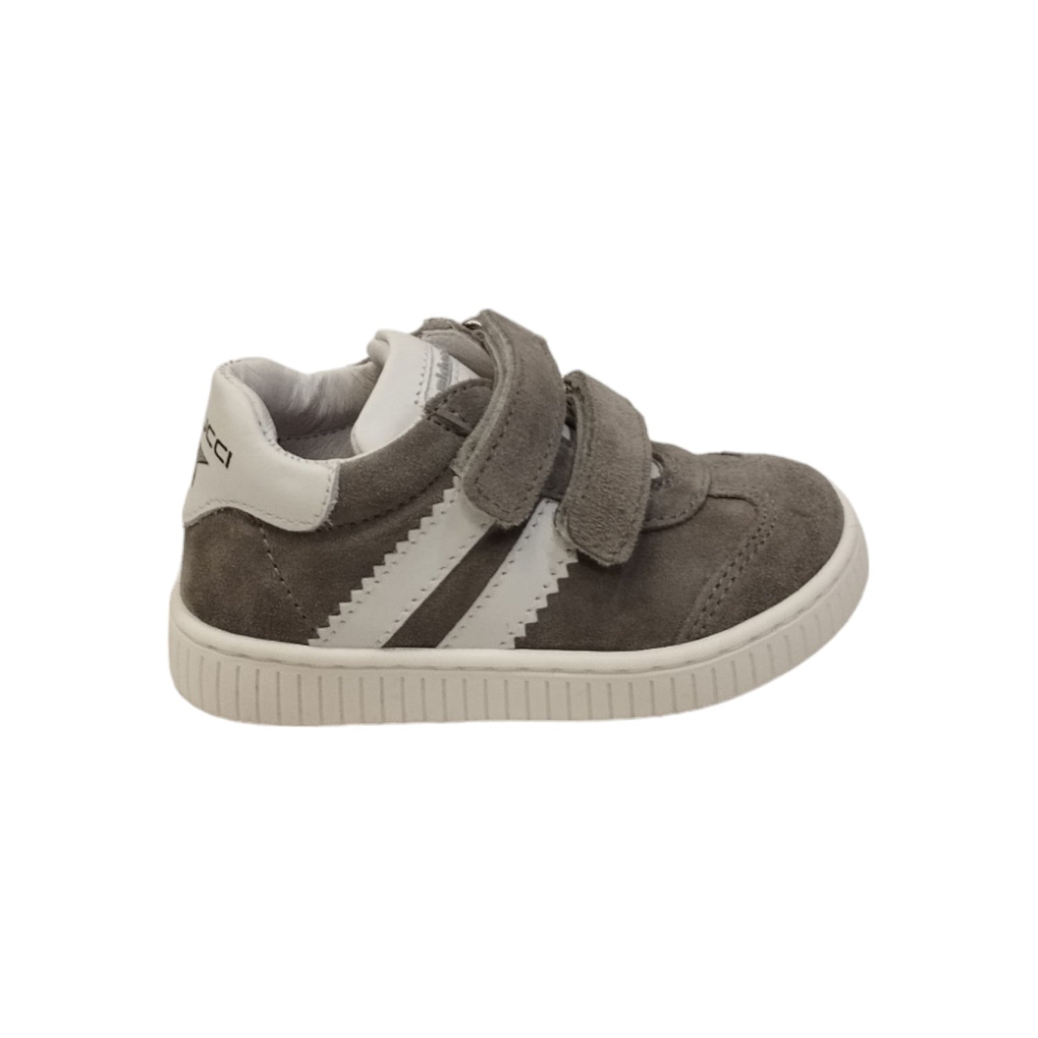 Balducci Sneakers Grigia in Camoscio con Doppio Strappo da Bambino